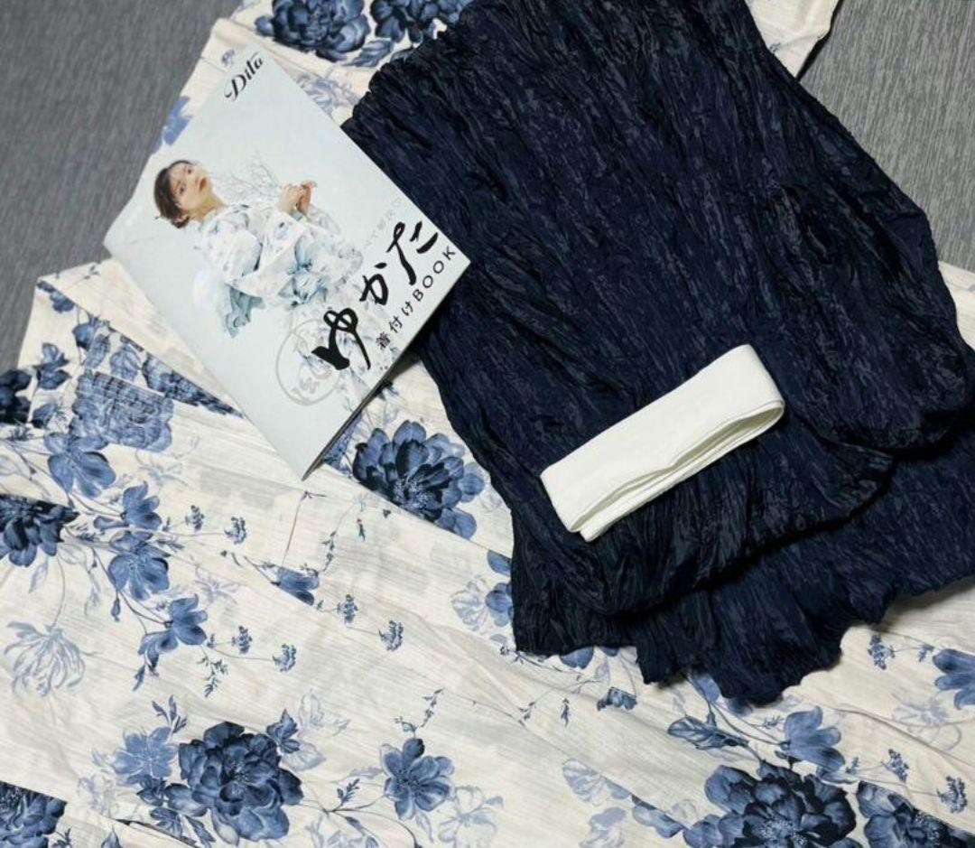 【完売品】dita✩.*˚水彩の勿忘草色 髪飾り・帯飾り付き