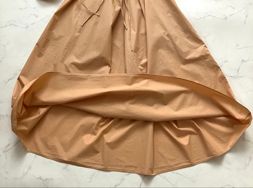 カレンソロジー　コットンドロストスリーブワンピース　マキシ丈　Vネック