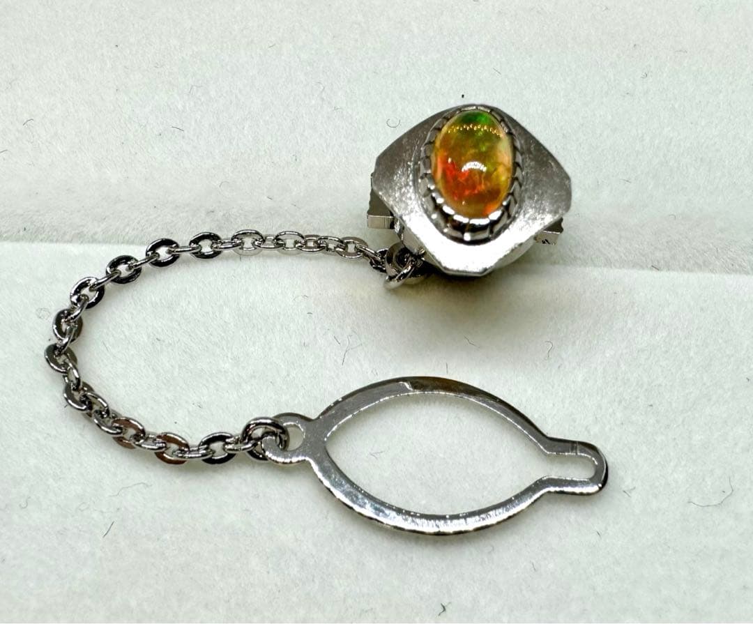 【美品★高級★希少】ファイヤーオパール　ネクタイピン　Pt900