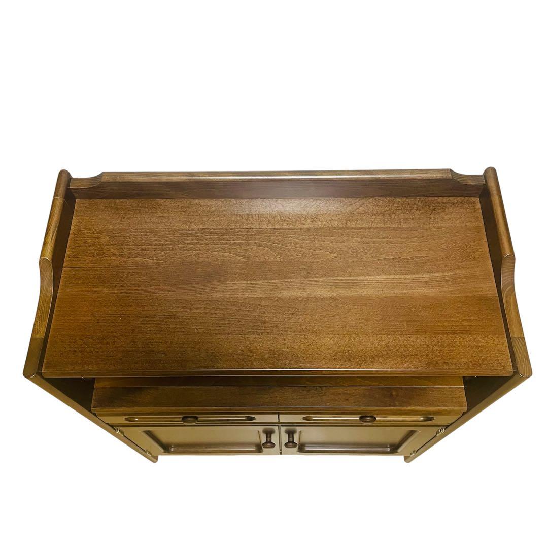 【美品】Karimoku カリモク 家具 木製 電話台 キャビネット FAX台