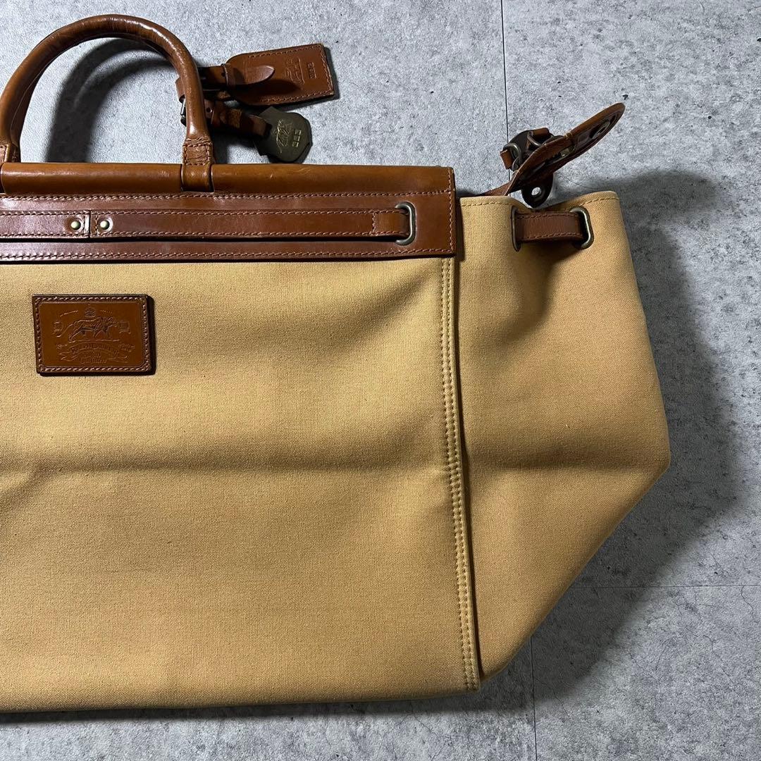 90s ポロラルフローレン サファリ ボストンバッグ キャンバス×レザー