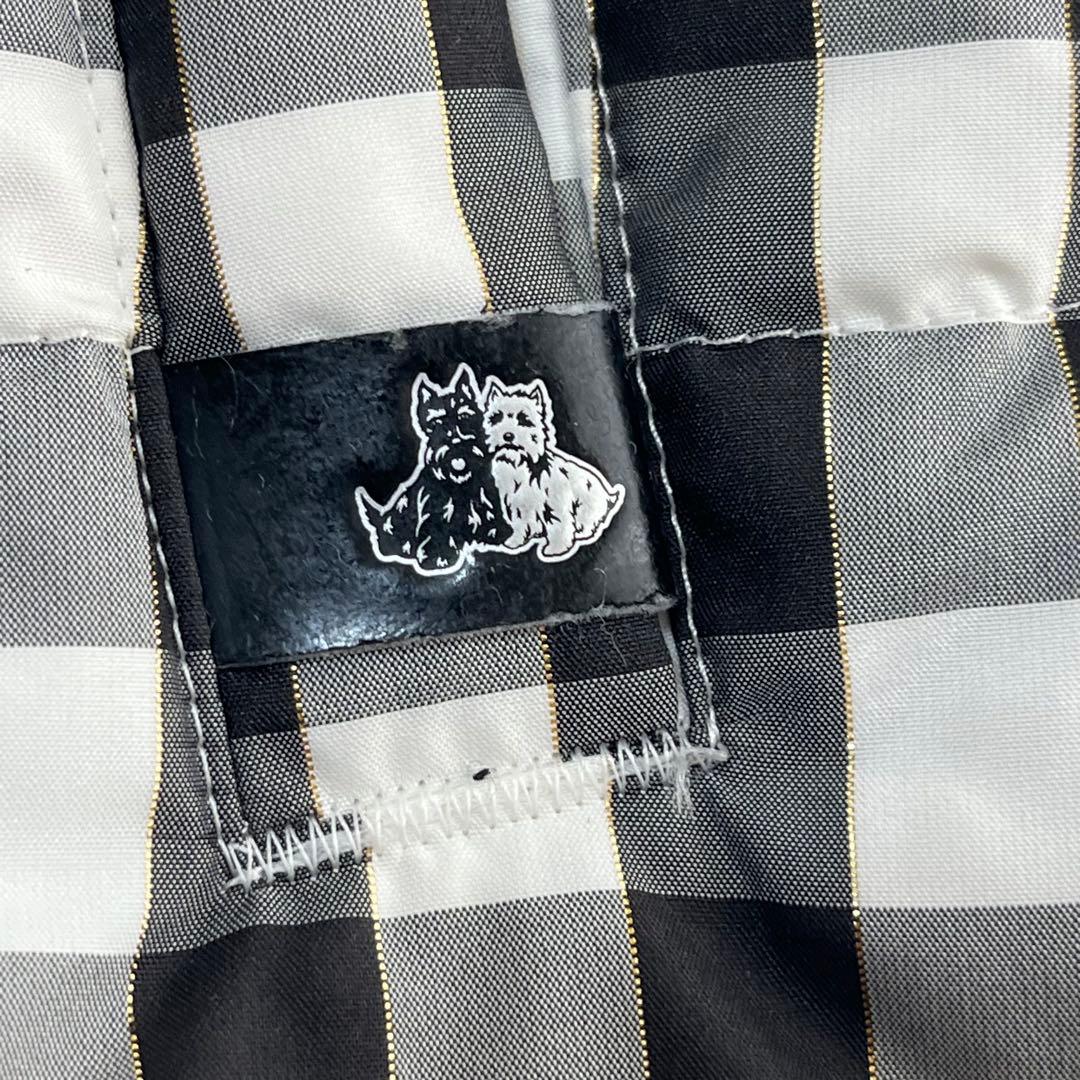 ブラック＆ホワイト ダウンベスト ゴルフウェア フード取外し可 ファー 黒白