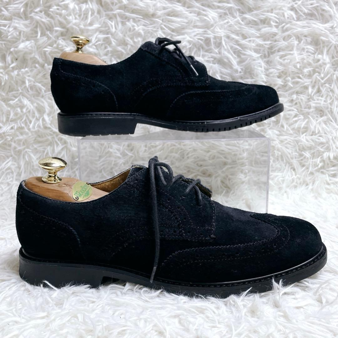 美品✨コールハーン ウイングチップ ブラック グランドオーエス スウェード