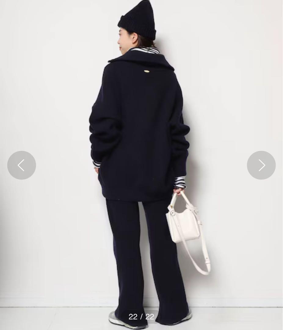 MUSE ドゥーズィエムクラス　OLBIA RIB リブパンツ36 ネイビー