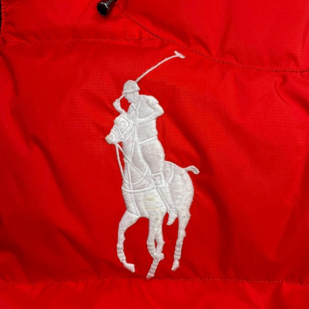 美品★ポロラルフローレン ダウンベスト ビッグポニー レッド L　E001
