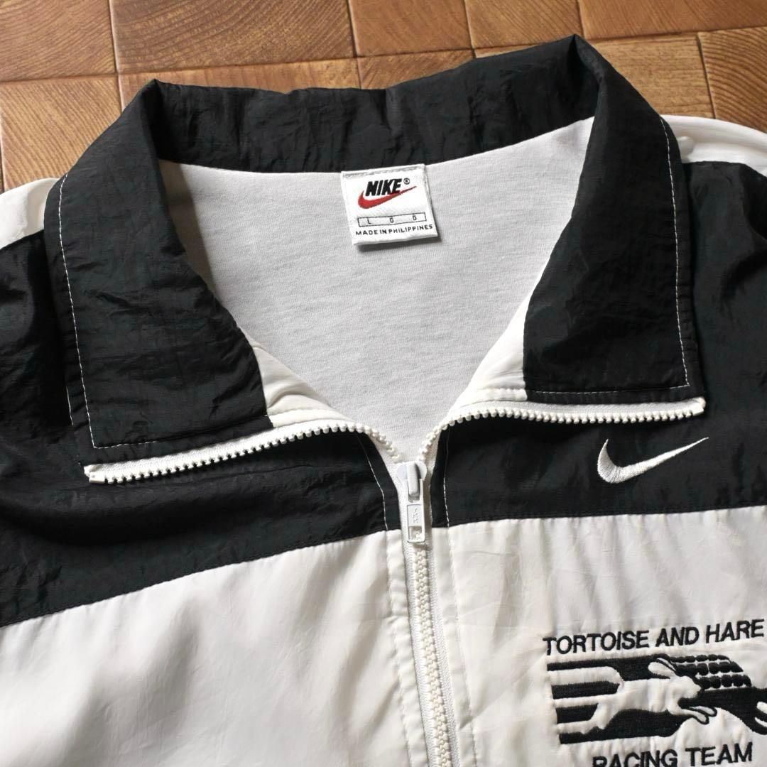 B*様 90s　ナイキ　企業ロゴ ナイロンジャケット　ホワイト　ブラック　白黒