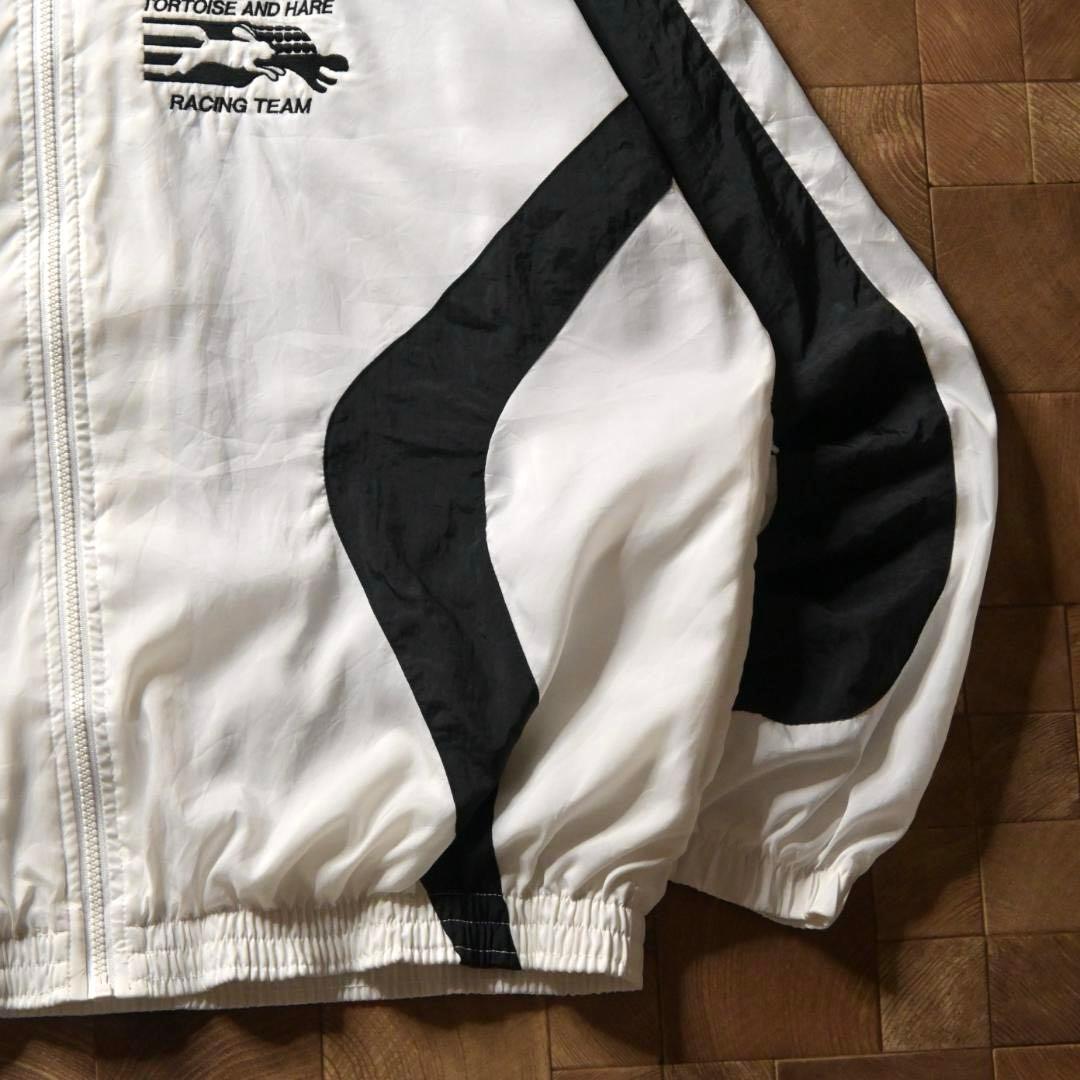 B*様 90s　ナイキ　企業ロゴ ナイロンジャケット　ホワイト　ブラック　白黒