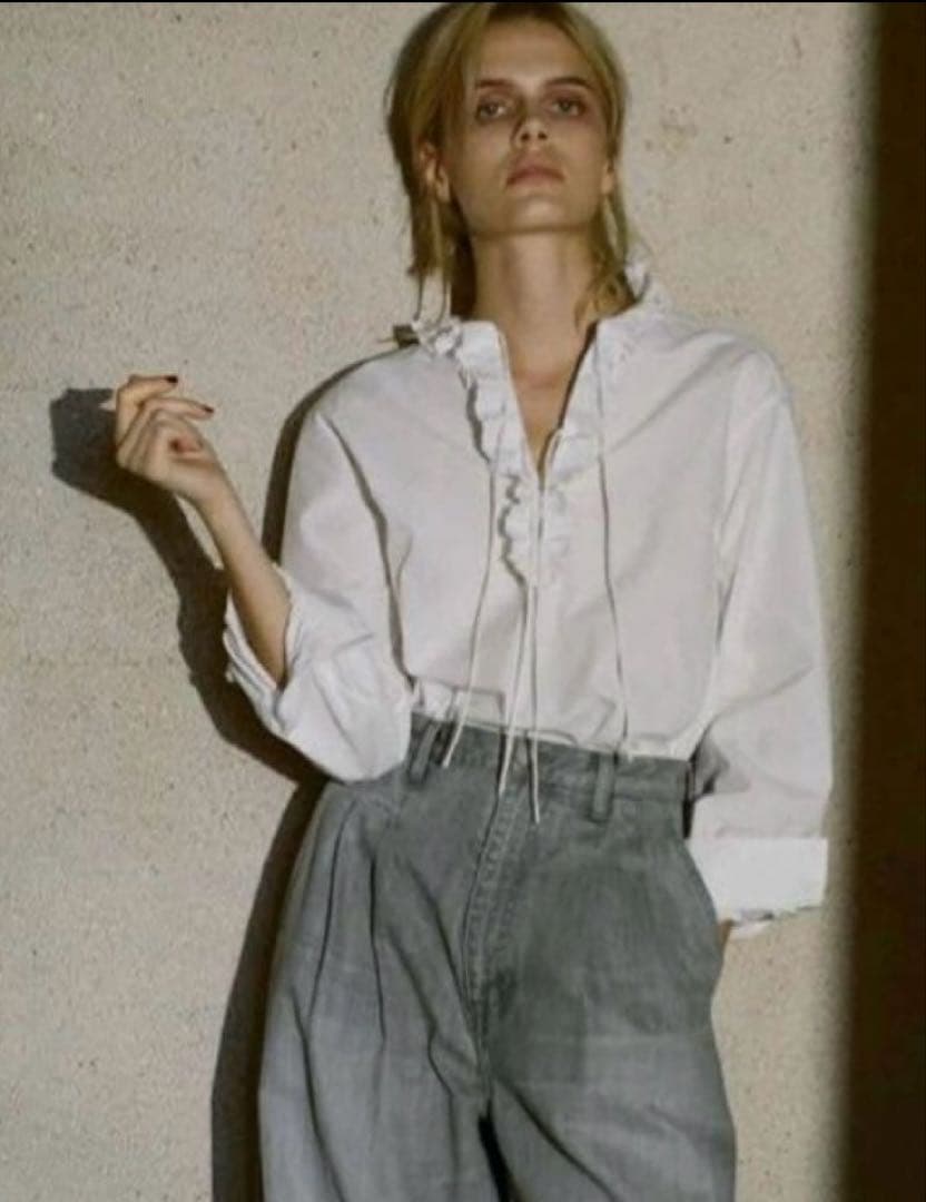 ドゥロワー drawer コットンドビータックプリーツブラウス