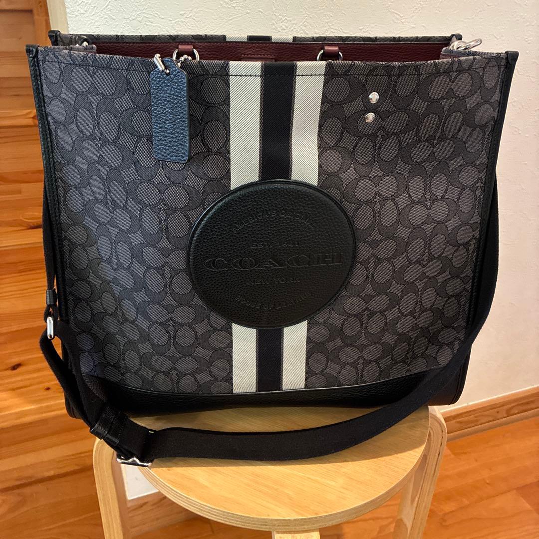 milk COACH トートバッグ ロゴ ストライプ