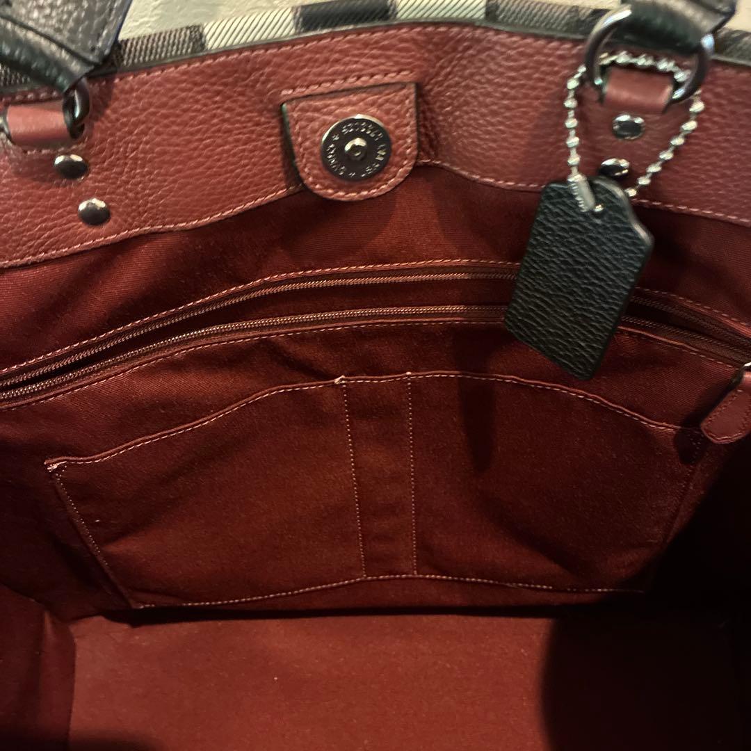 milk COACH トートバッグ ロゴ ストライプ