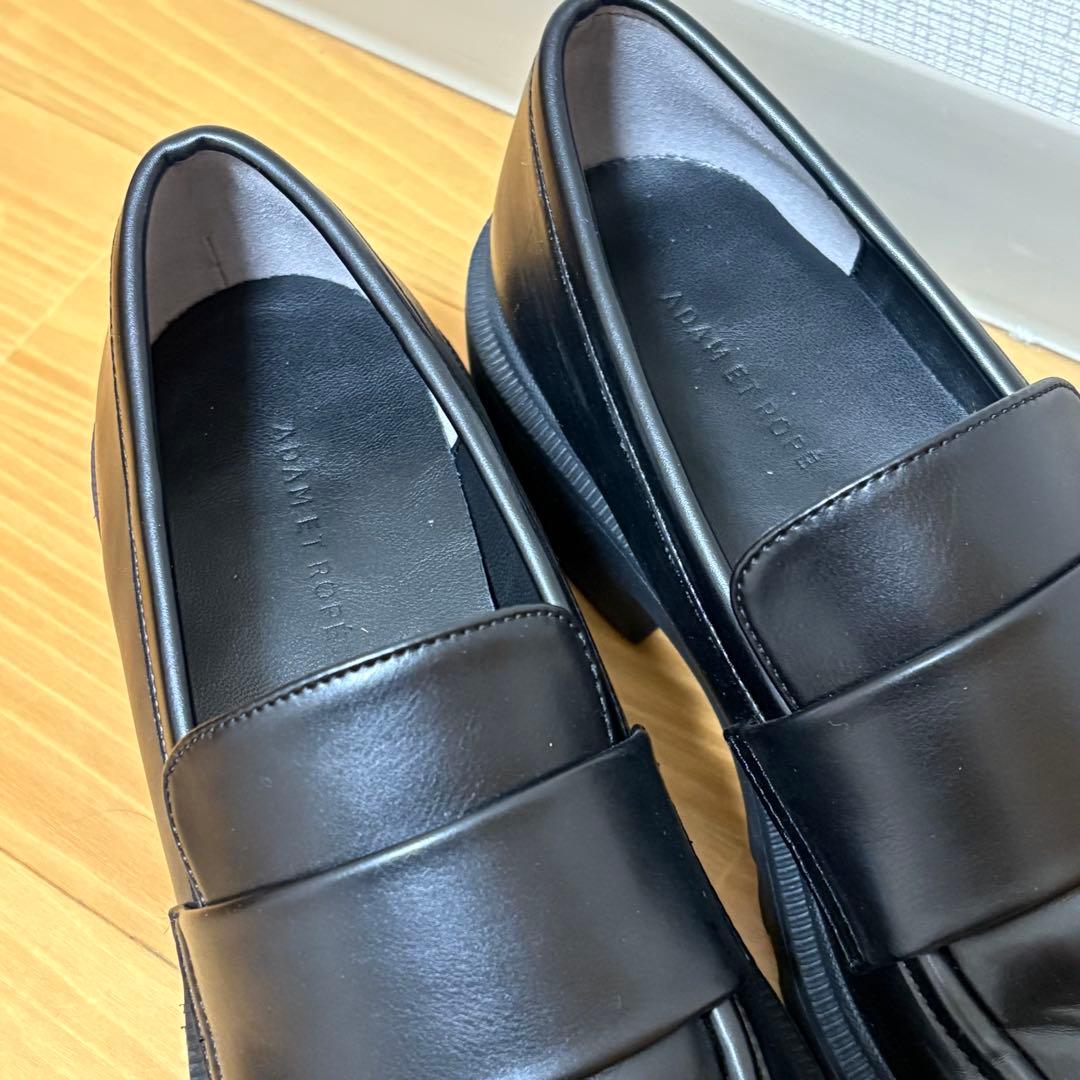 アダムエロペ 晴雨兼用ベーシックローファー/撥水 ブラック 23.5