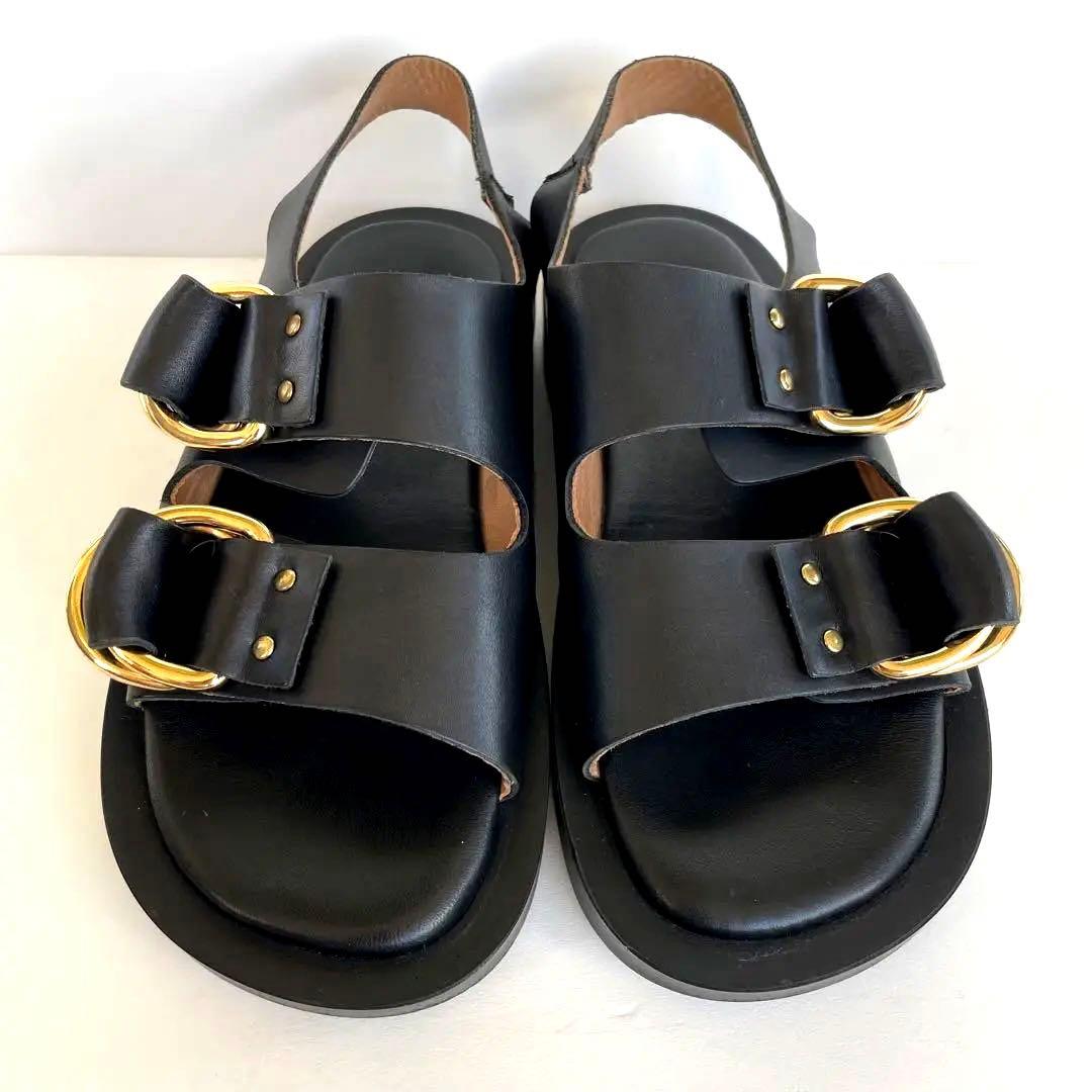 超美品☆Curensology×CAMINANDO ダブルリングサンダル24