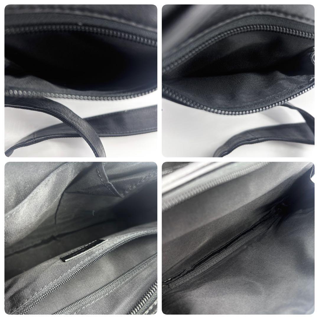 C158 美品 キタムラK2 元町 メンズ 本革 2層 ショルダーバッグ 黒