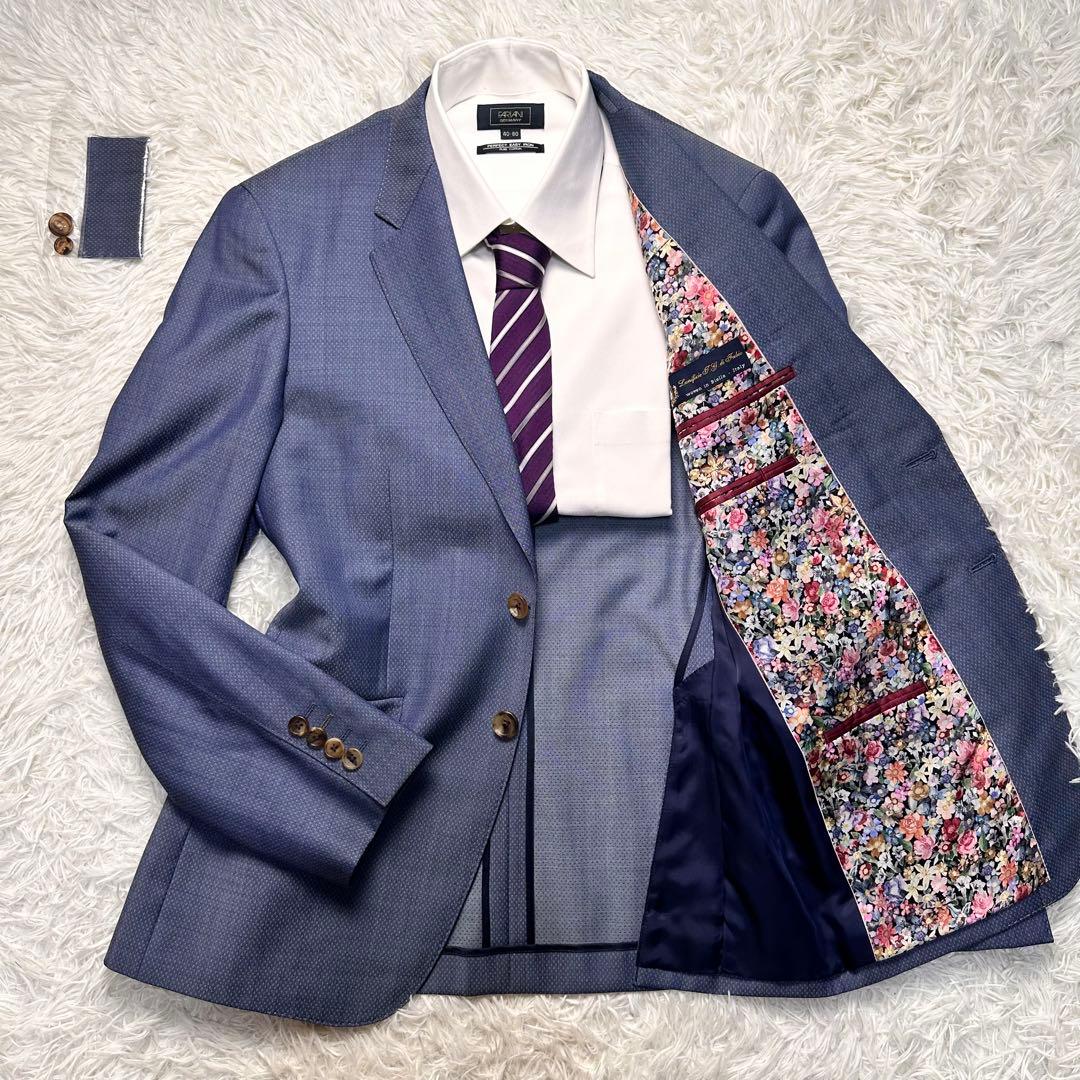 希少品 未使用級 ポールスミス ディファビオ生地 花柄 ブルー M ジャケット