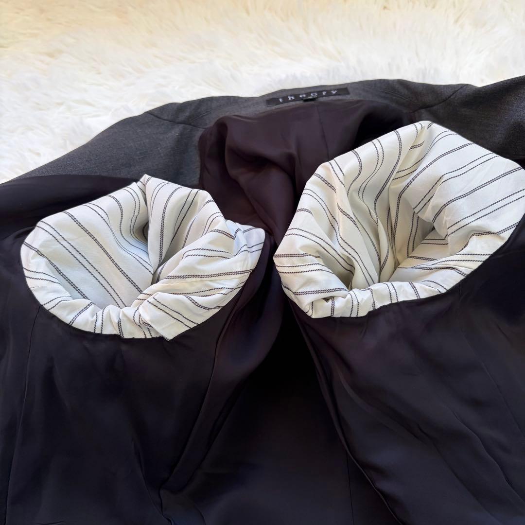 【極美品】 セオリー スーツ セットアップ 日本製 スカート Aライン グレー