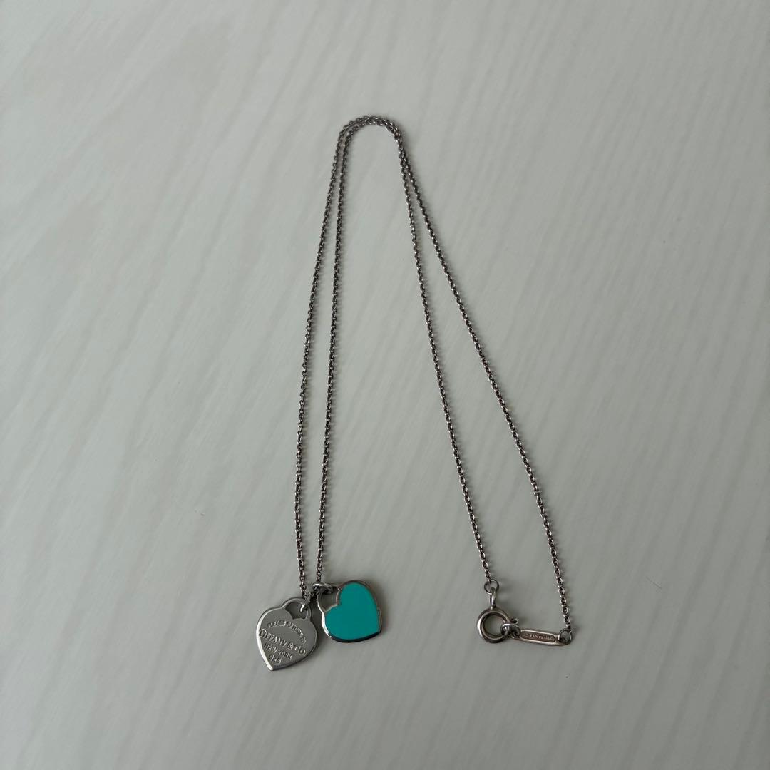Tiffany & Co. ブルーダブルハート ネックレス