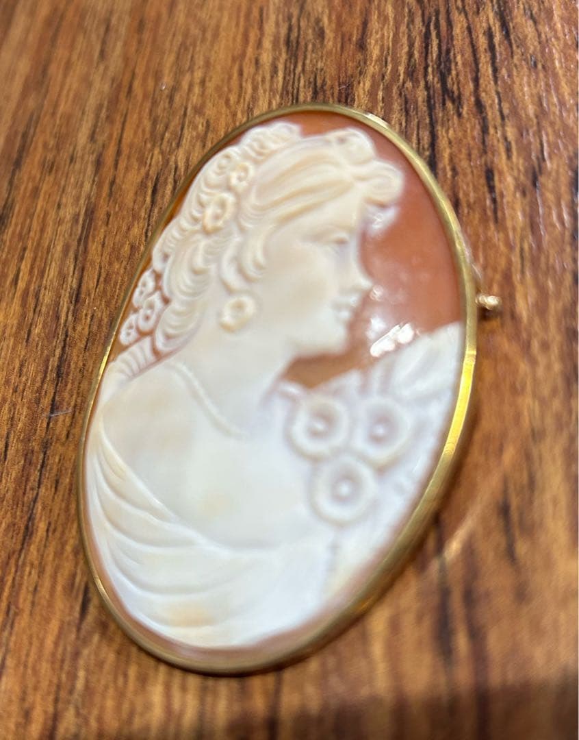 k18 カメオ　ブローチ　ペンダントトップ