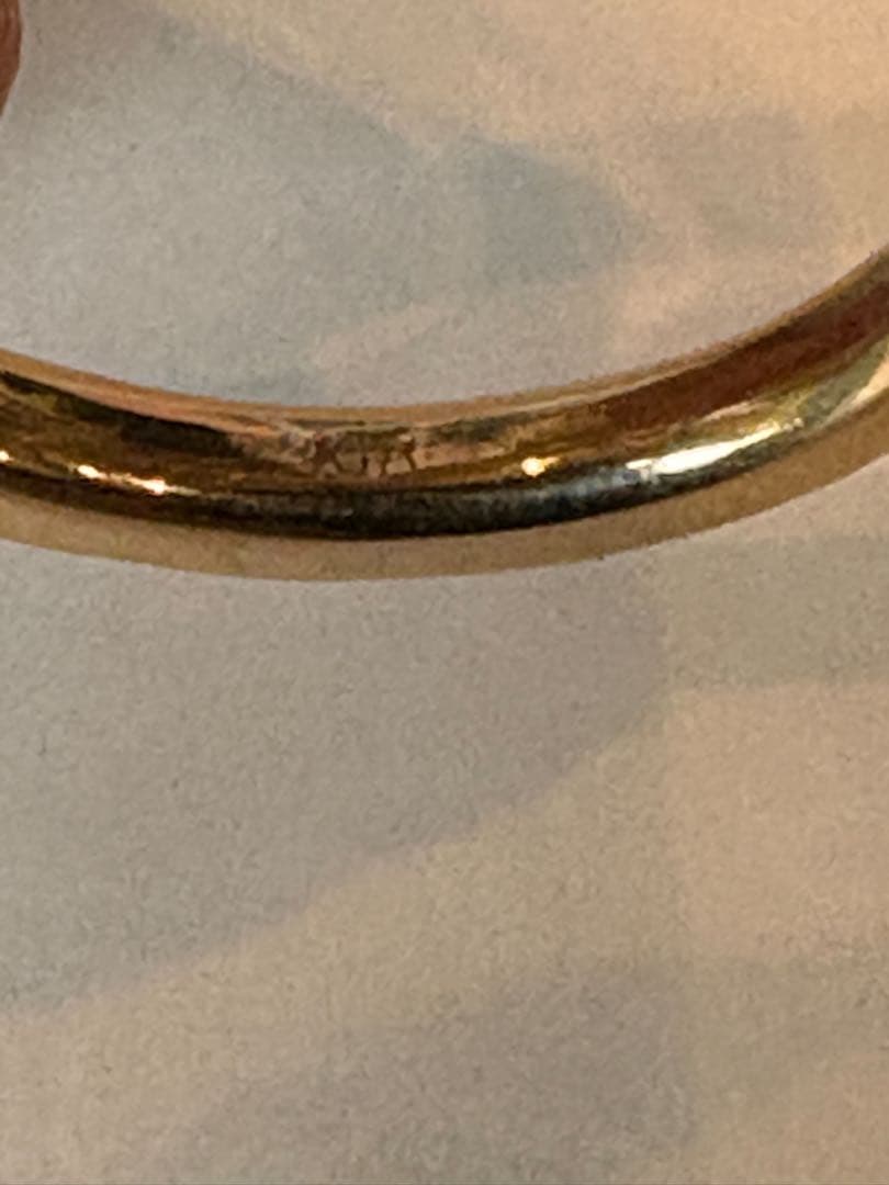 k18平甲丸槌目リング　鍛造　20号