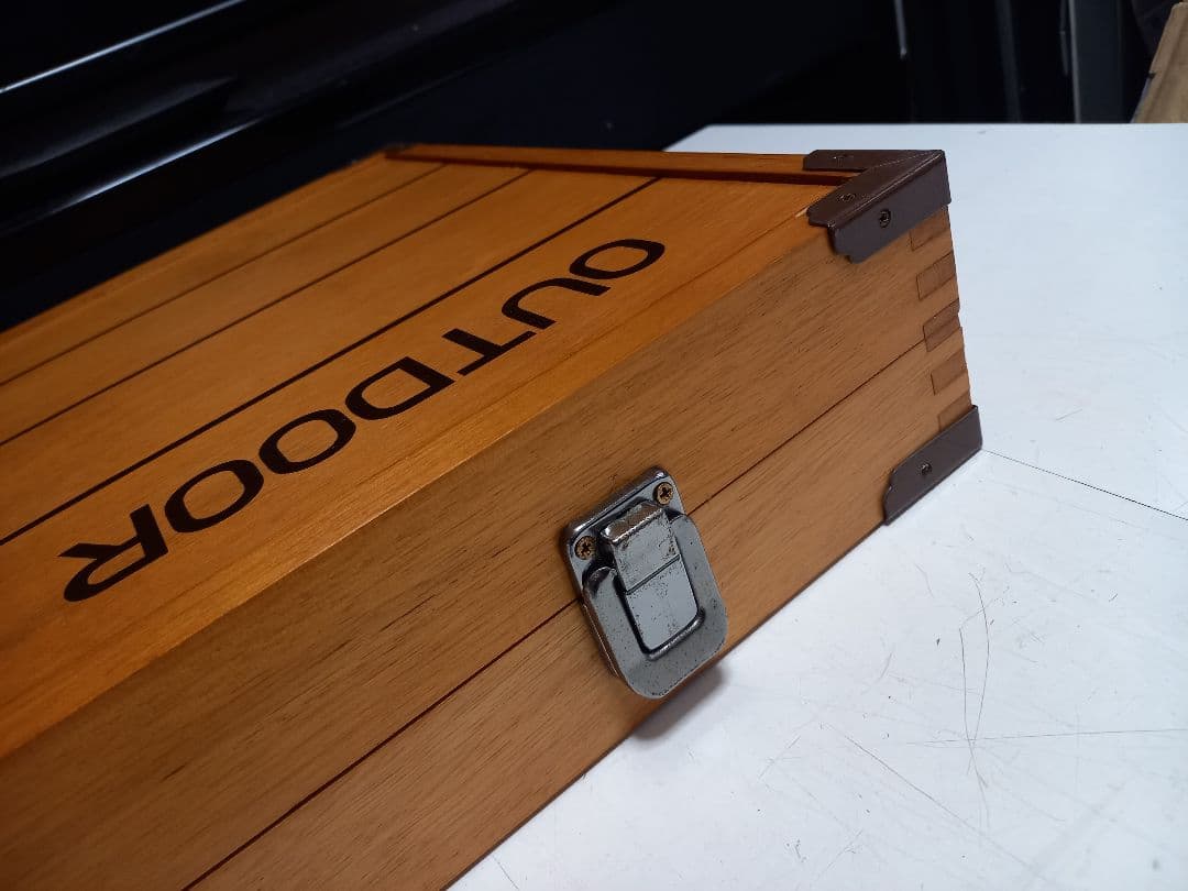 美品　OUTDOOR LIFE　ウッド　キャンピング　テーブル　チェア　セット