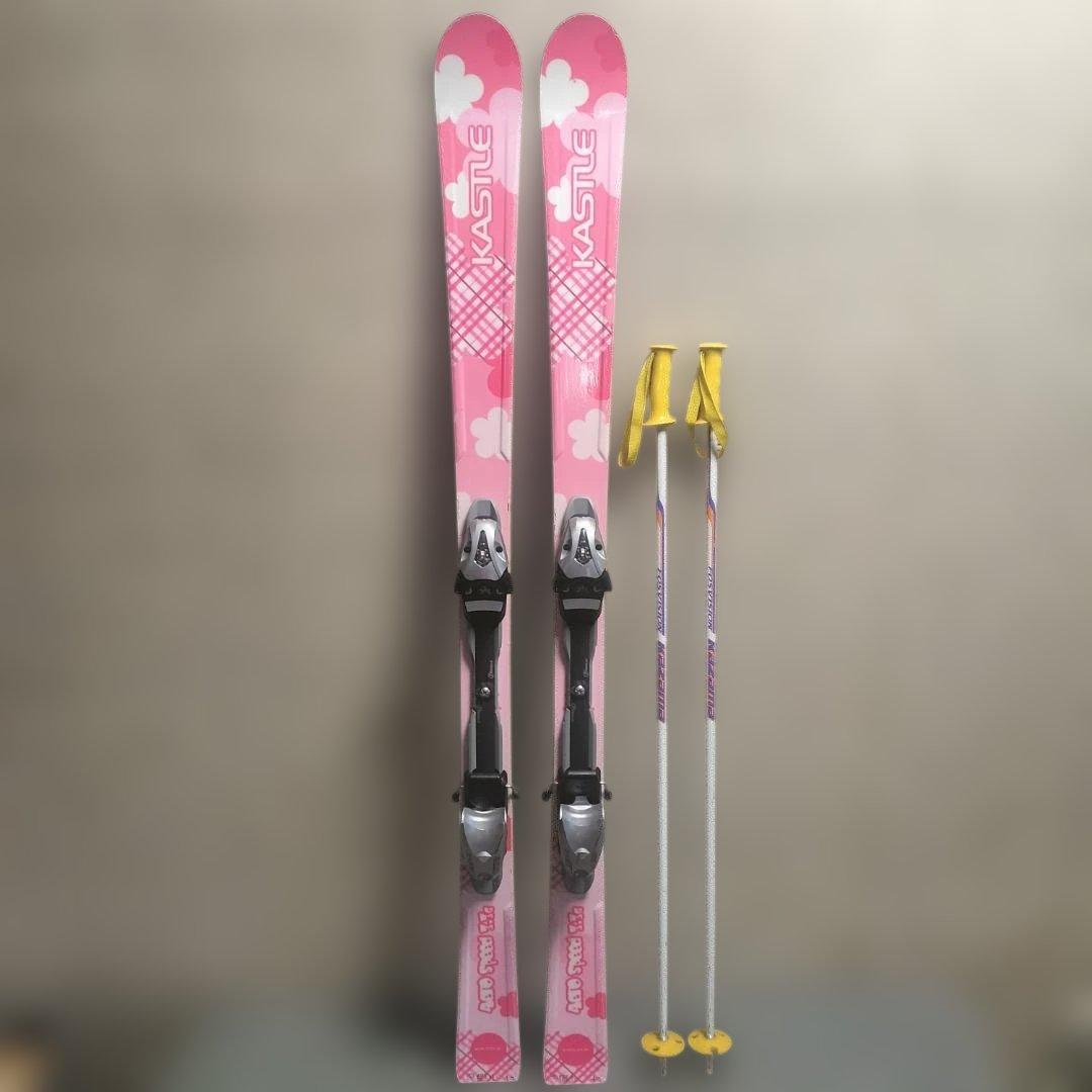 【3点セット】KASTLE ジュニアスキー板 140cm