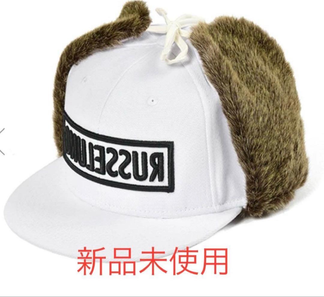 新品 ラッセルノ Russeluno ビックロゴ ウルフ ファー キャップ