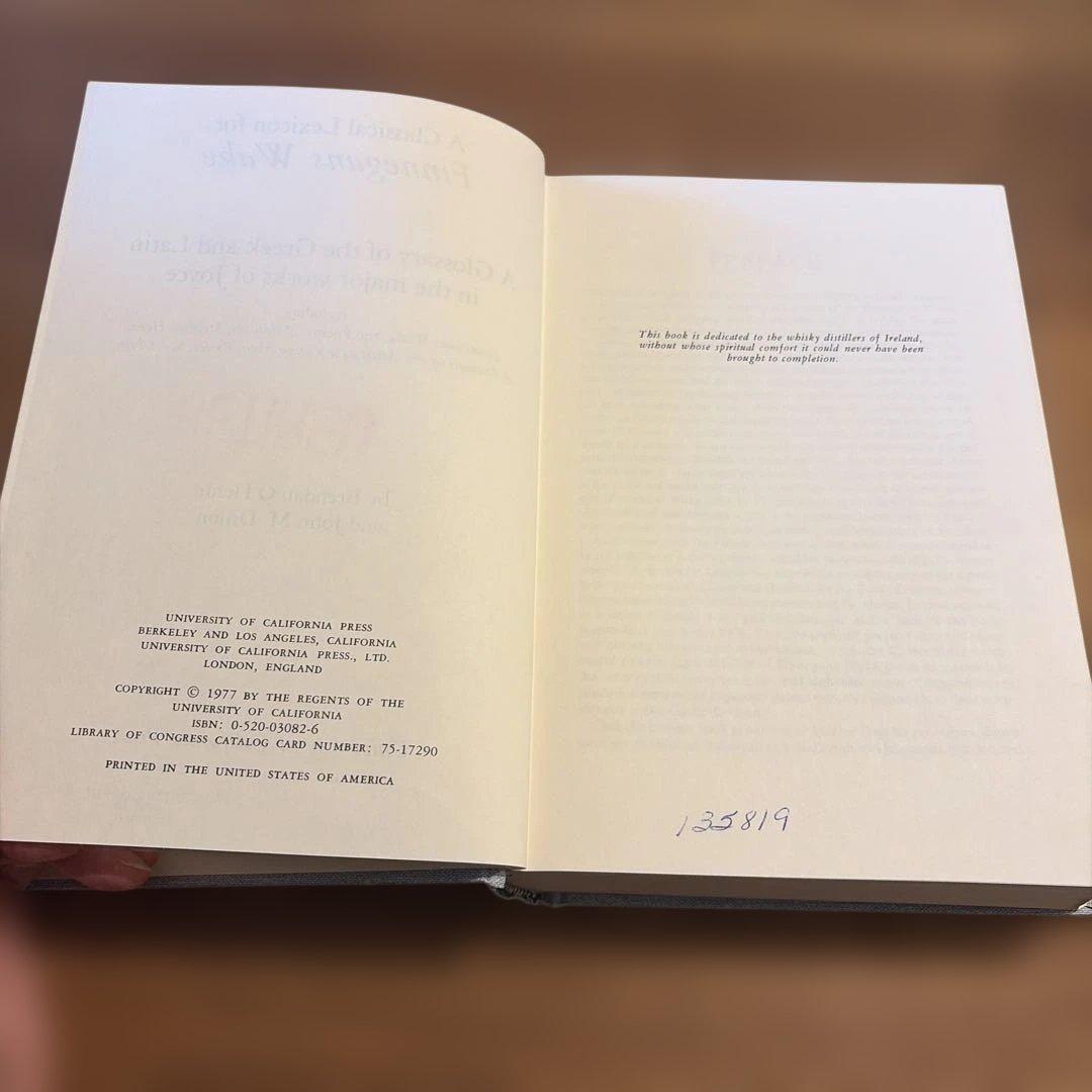 洋書 A Classical Lexicon for Finnegans Wake