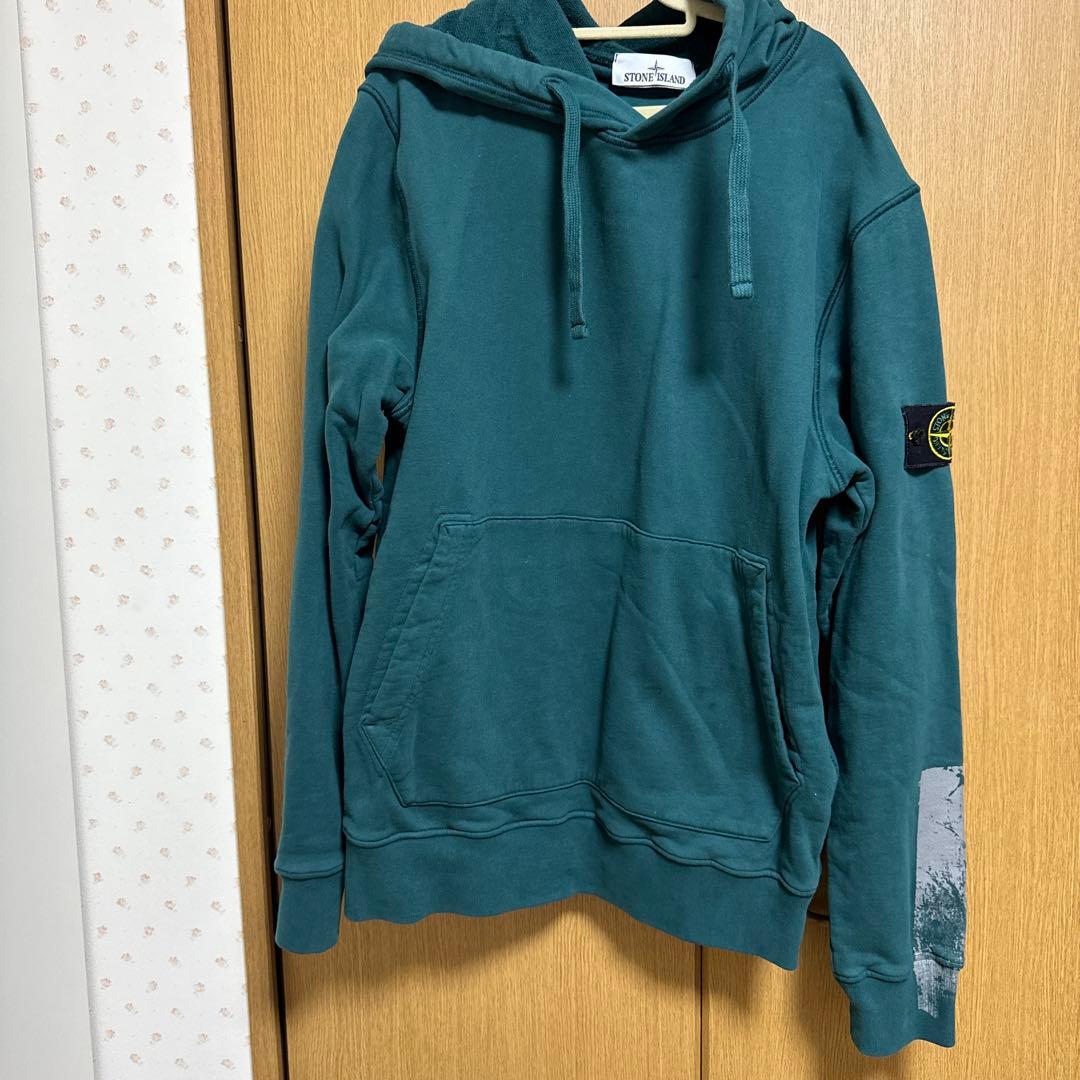 STONE  フード付きトレーナー グリーン