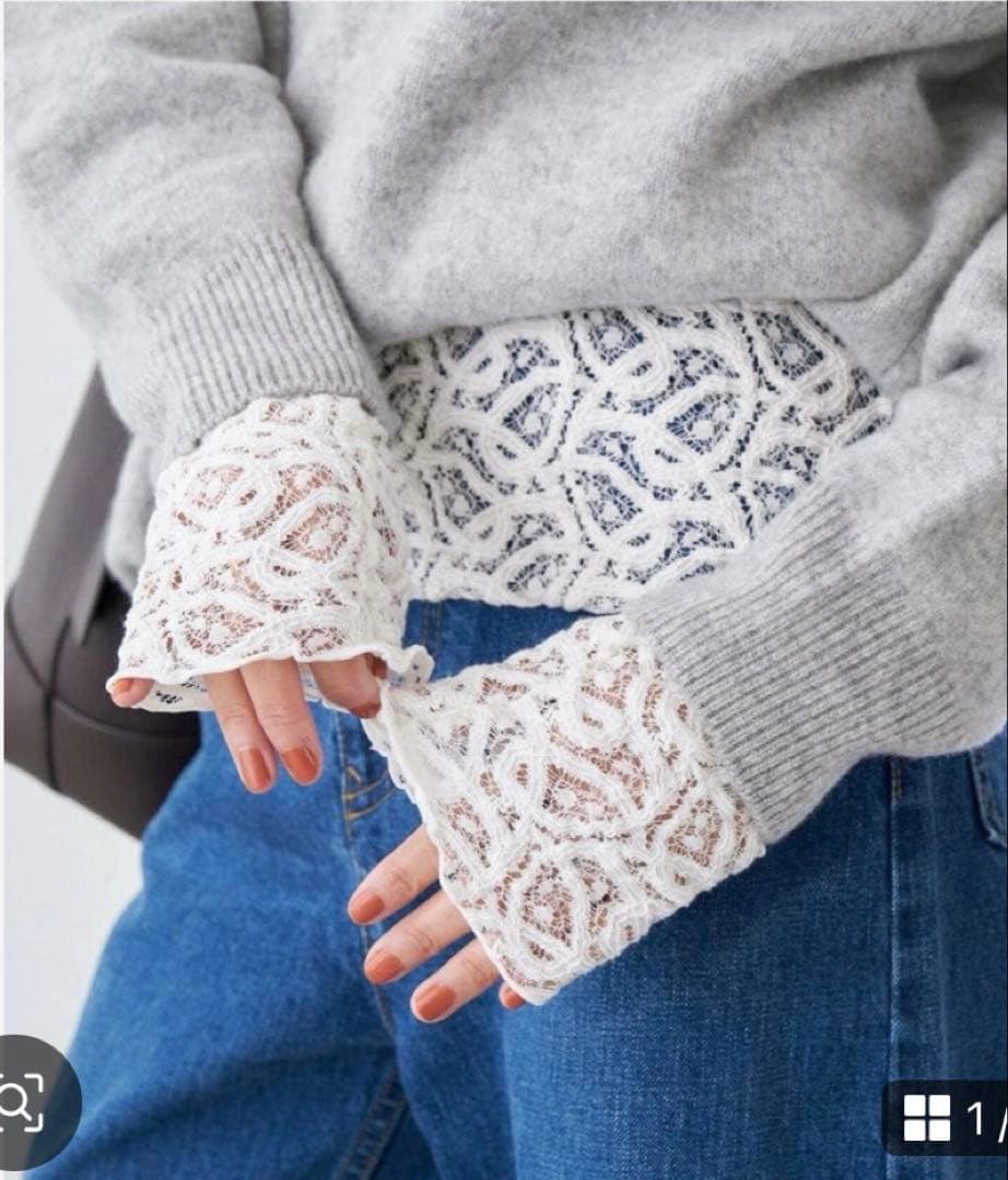 IENA ペイズリーストレッチレースプルオーバー　ナチュラル