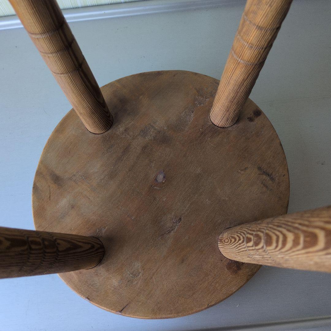 アンティークイギリス木製ラウンドスツール