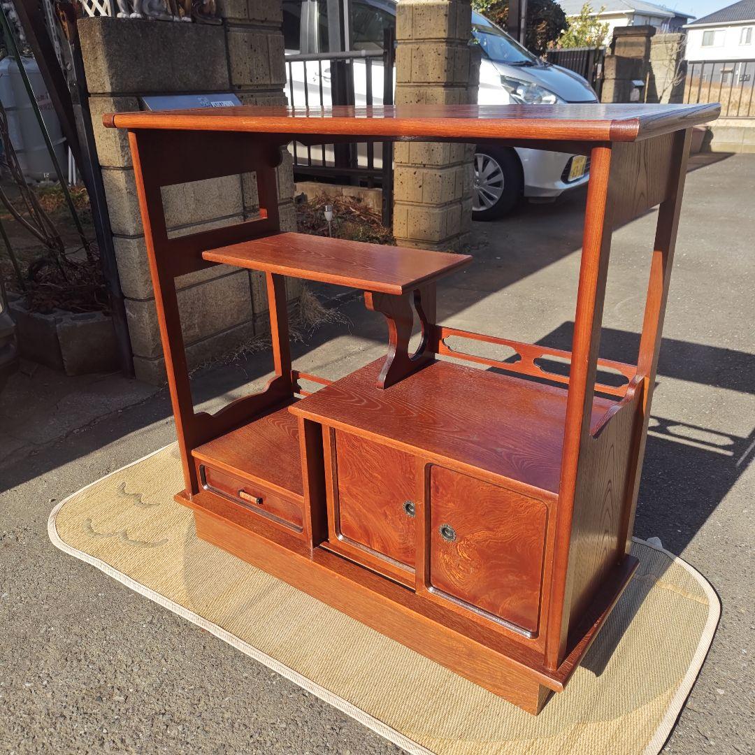 昭和レトロ　小型　高級飾り棚　茶棚 古民家　当時物　送料込