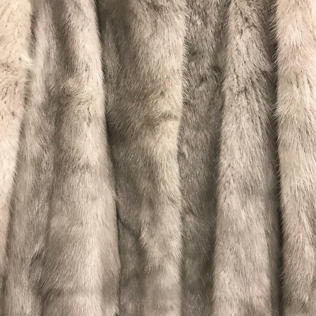 新品 未使用 ミンクコート サファイア サイズF 毛皮 名前刺繍あり