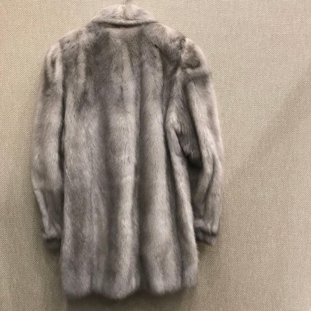 新品 未使用 ミンクコート サファイア サイズF 毛皮 名前刺繍あり