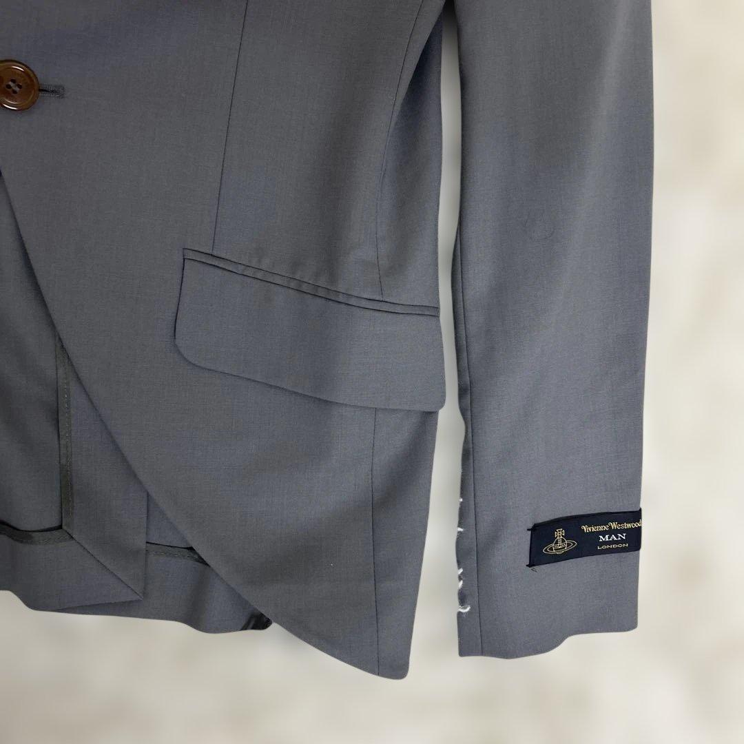 【美品】ヴィヴィアンウエストウッドマン　ジャケット　変形　グレー　ロゴ