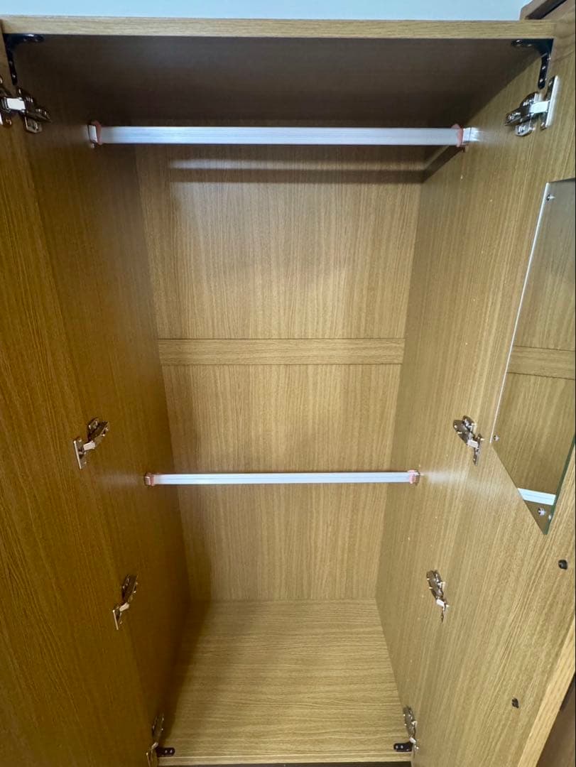 【美品】ナチュラルウッド 2ドアクローゼット