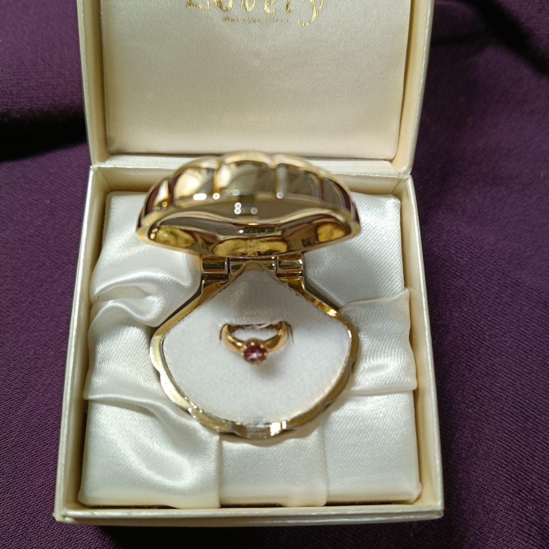 ジュエリーマキ K１８刻印 2月誕生石アメジスト ベビーリング　ペンダントトップ