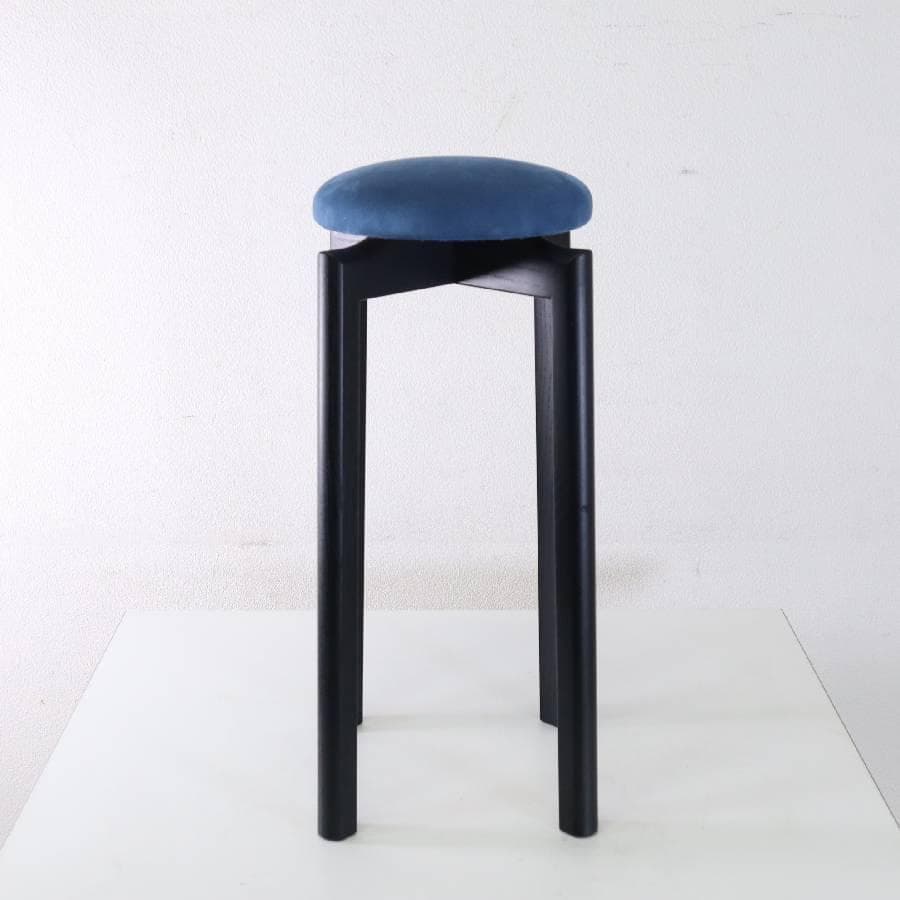 匠工芸 マッシュルームスツール Lサイズ ホワイトアッシュ 黒/ブルー