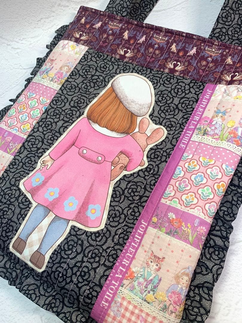 フリルバッグ ポーチ 2点セット ビッグコラコラ ジョリーフルール 女の子 黒