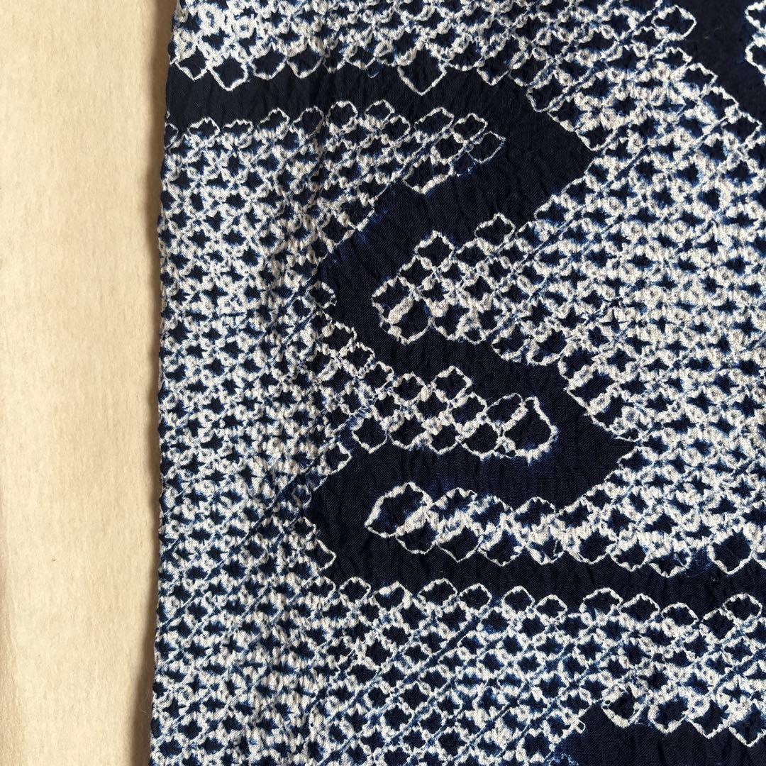 美品　有松絞り　藍染め　浴衣　木綿