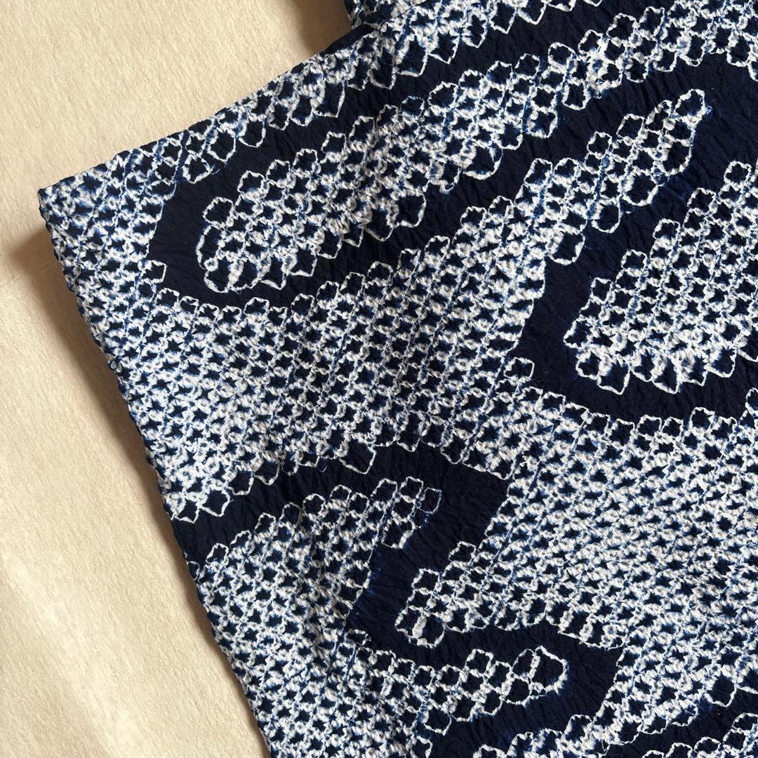 美品　有松絞り　藍染め　浴衣　木綿