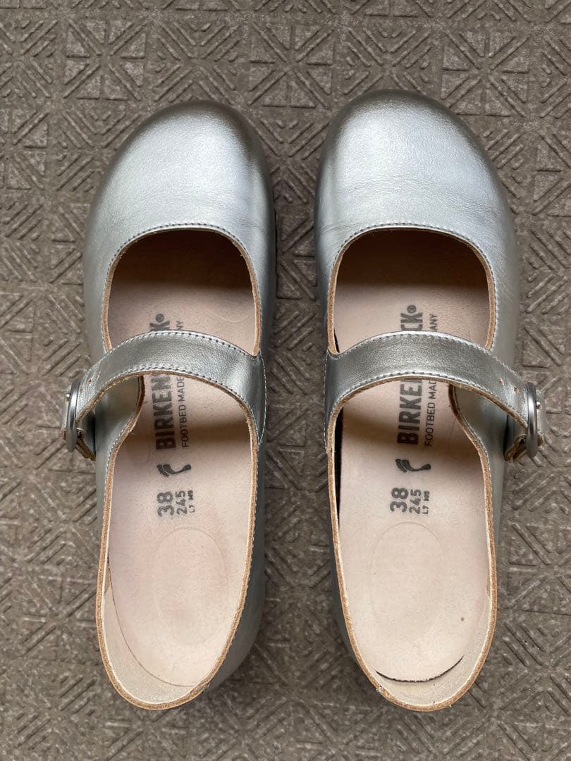 BIRKENSTOCK シルバー ローファー 38