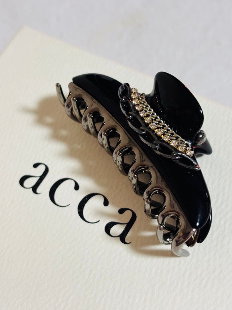 【レア/極美品】アッカaccaクリップ　ピン　チェーン　黒　コラーナ