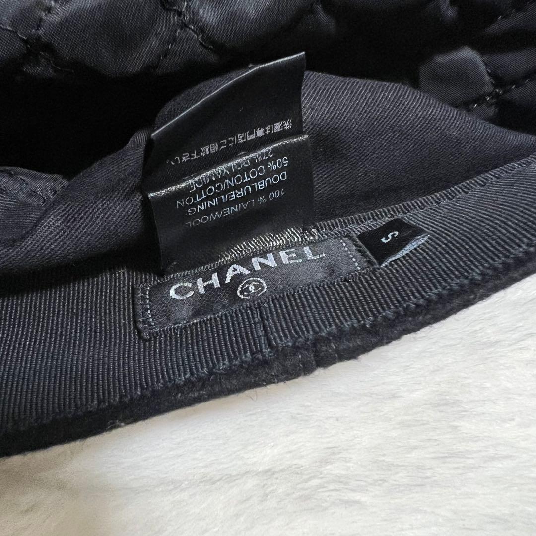 花*様 シャネル 黒 キャスケット