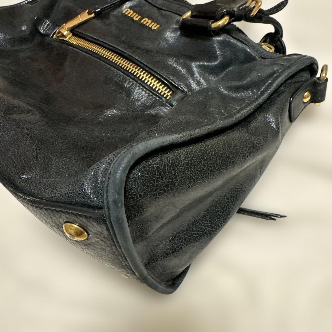 miu miu ミュウミュウ　ハンドバッグ　ショルダー　黒