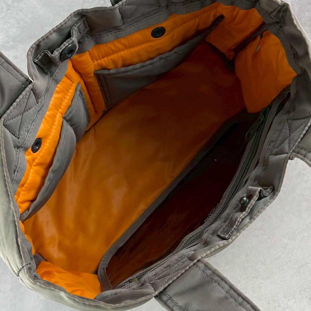 PORTER タンカーグレー ナイロンビジネスハンドバッグ吉田カバン美品