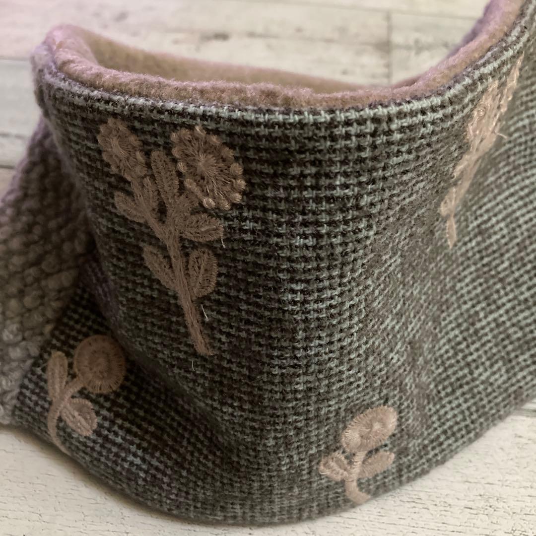 ハンドメイド　ネックウォーマー　スヌード　ミナペルホネン　ボヌール使用