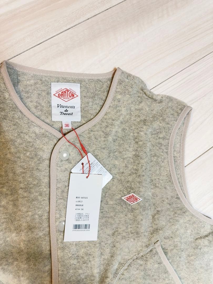 未使用品、DANTON(ダントン)フリース カラーレスベスト レディース36