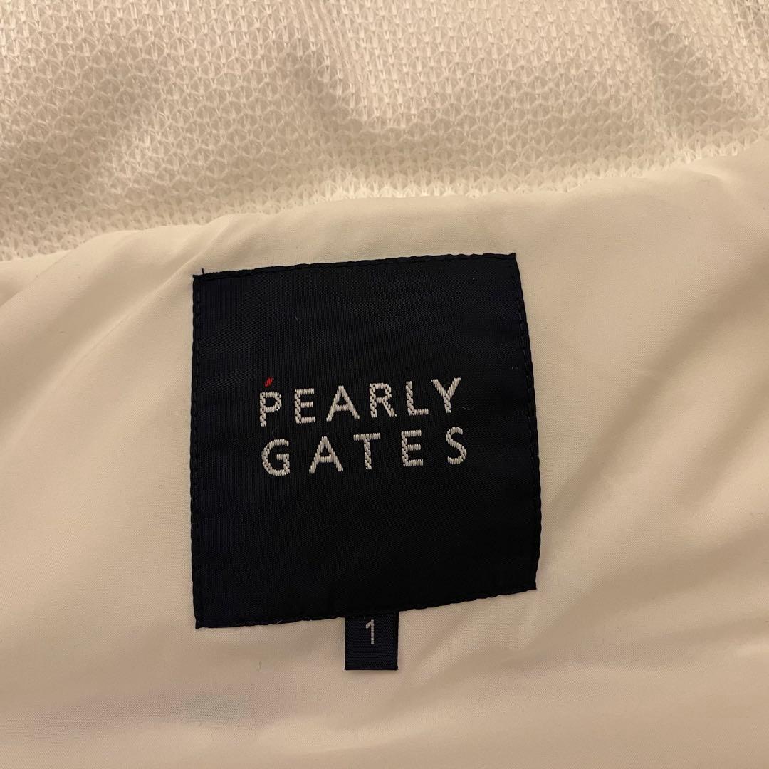 新品★42,900円 パーリーゲイツ ダウンベスト フード付き 白×紺ロゴ 1