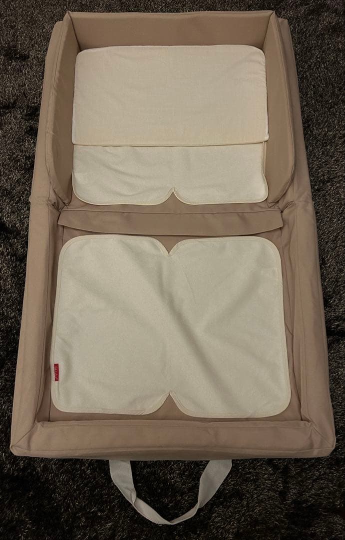 ファルスカ　コンパクトベッド　フィットLサイズ　ベージュ　＋　防水シートセット