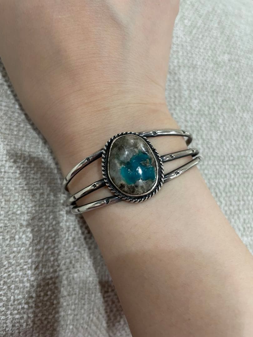 ターコイズ　インディアンジュエリー　ターコイズ　バングル　シルバー　アンティーク