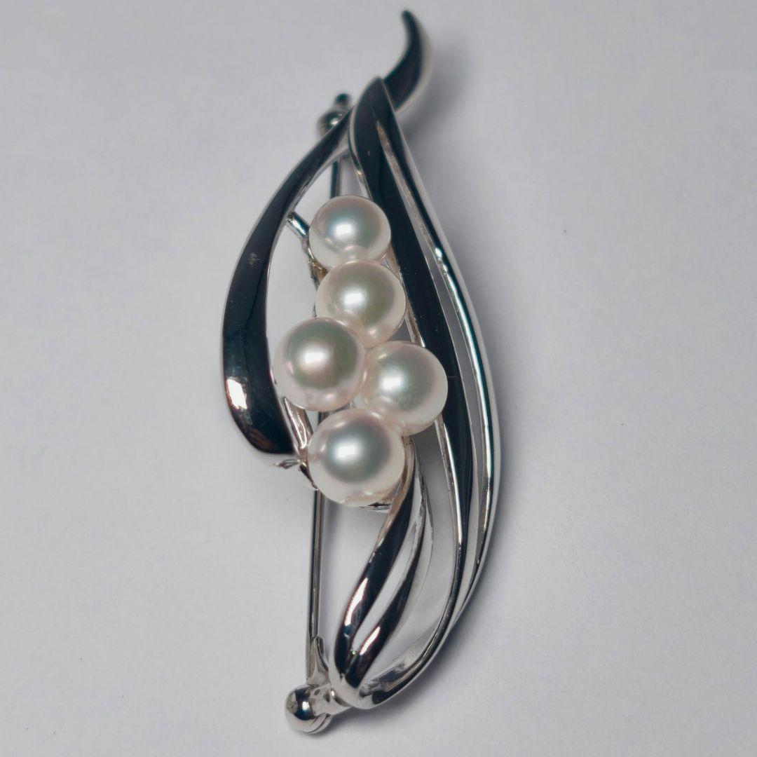 【極美品 最高級!!】ミキモト ブローチ パール フォーマル 5珠 皇室御用達